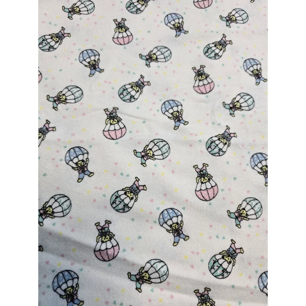 Vintage Flannel Baby Blanket Handmade Air balloons Bears‎ 42x39